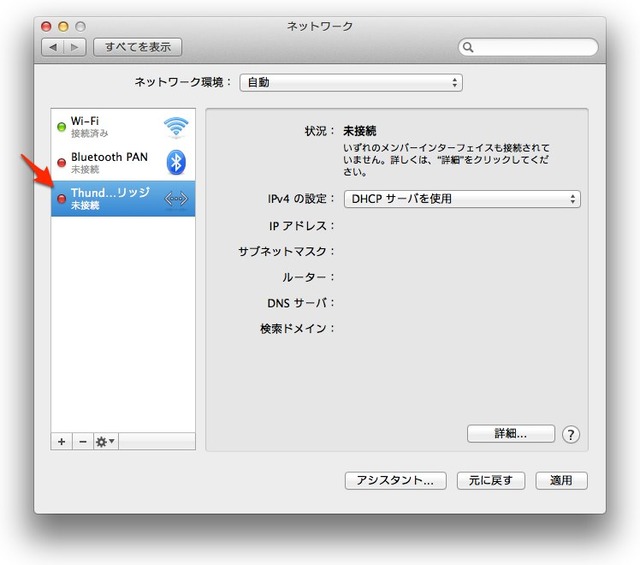 Thunderboltのネットワーク設定2