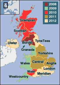 UK digital switchover map