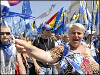 Viktor Yanukovych's supporters in Kiev