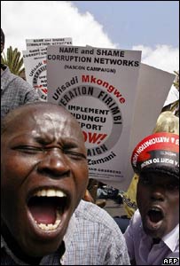 Activistas kenios protestan por un caso de corrupci�n gubernamental