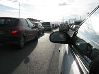 Traffic jam in Sofia