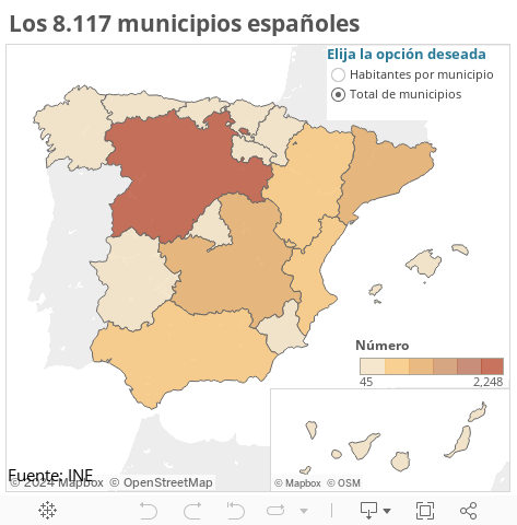 Los 8.117 municipios espa�oles 