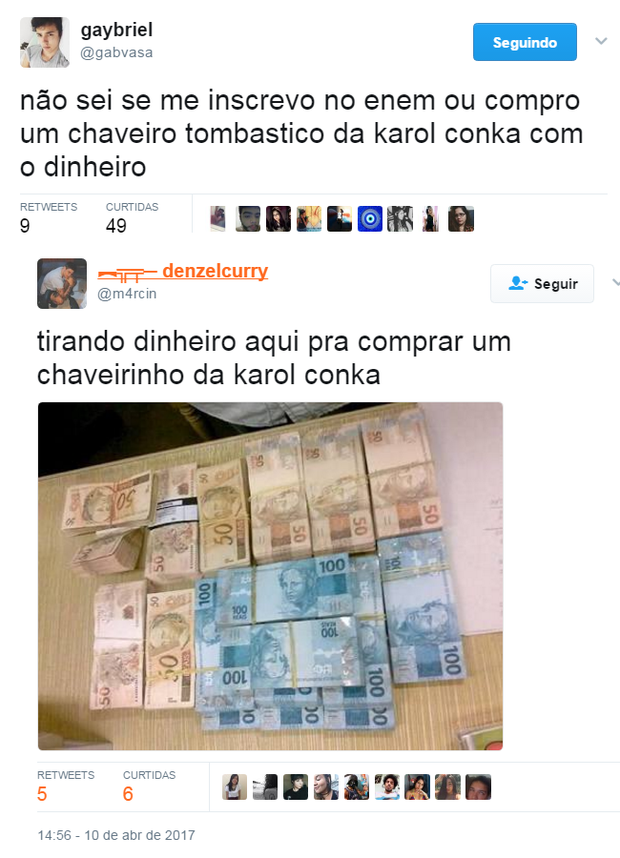 Memes sobre os preços da coleção de Karol Conka (Foto: Reprodução/Twitter)