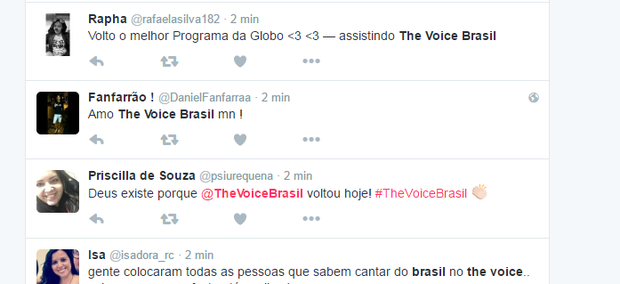 Estreia de The Voice Brasil bomba na web (Foto: Reprodução/Twitter)