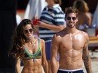 Izabel Goulart e Kevin Trapp curtem viagem romântica no Caribe