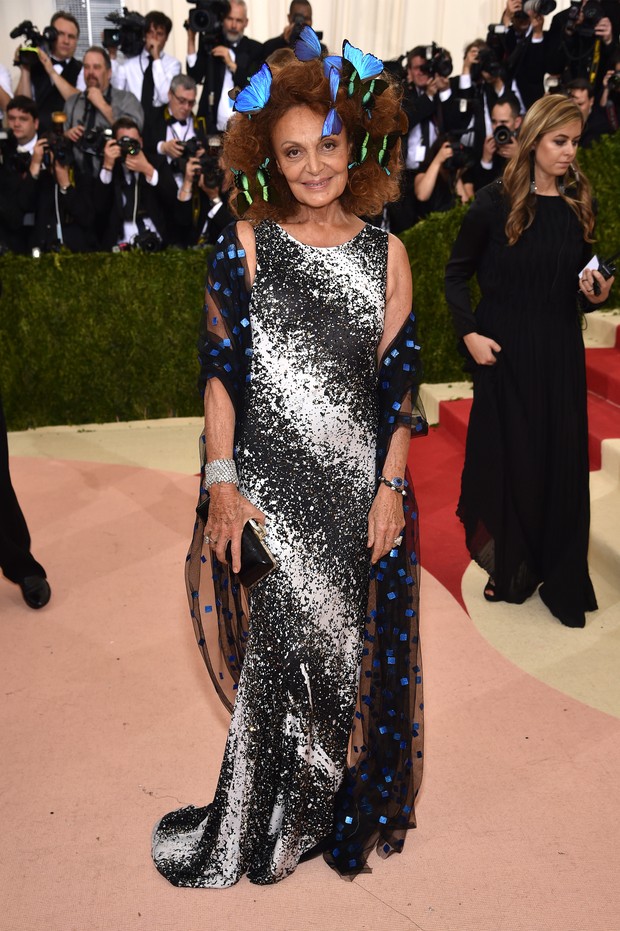 Diane Von Furstenberg no baile de gala do MET, em Nova York (Foto: AFP)