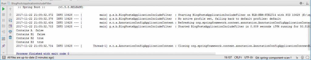 Output of BlogPostsApplicationIncludeFilter.java Class