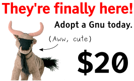 Order a stuffed gnu toy!