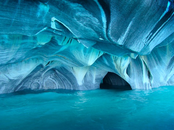 Beautiful marble caves in patagonia