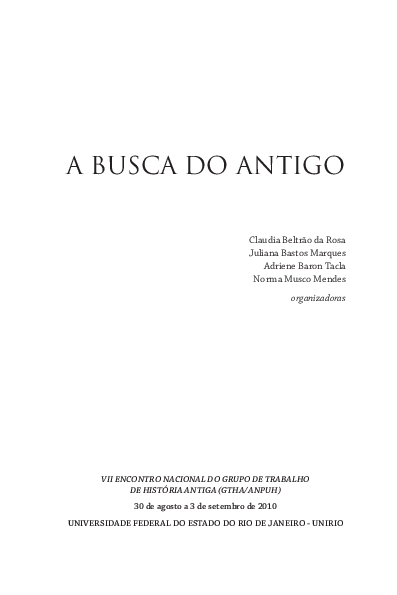 First page of “A busca do antigo”