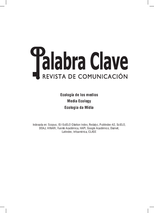 First page of “Palabra Clave - Media Ecology Special Issue”