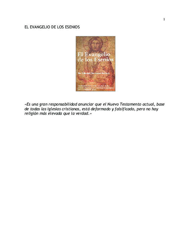 First page of “EL EVANGELIO DE LOS ESENIOS”