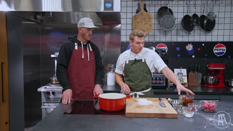 Whipping Up Skyline Chili With Kyle Rudolph | What's For Lunch Presented By ‪@Pepsi‬