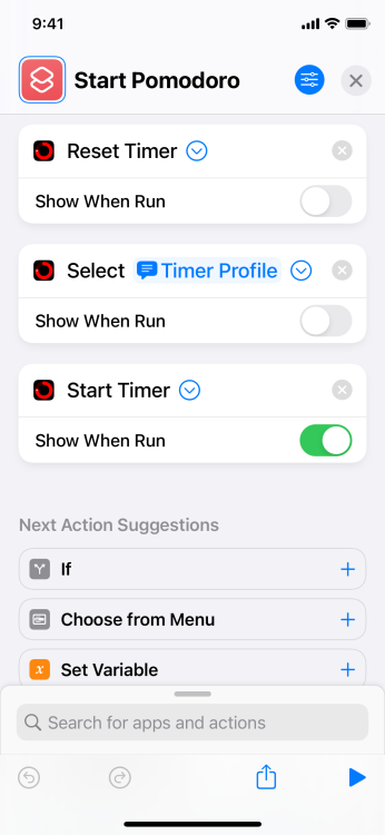 Shortcut Actions