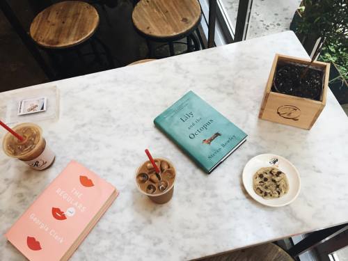 hopelessbooklover:
“Mini photoshoot with @bookbaristas including her current read #TheRegulars and the newest addition to my shelf, #LilyandTheOcotopus which I am so excited to read because dogs!! 😍🐶
•
Fun fact: Natasha and I just started watching...