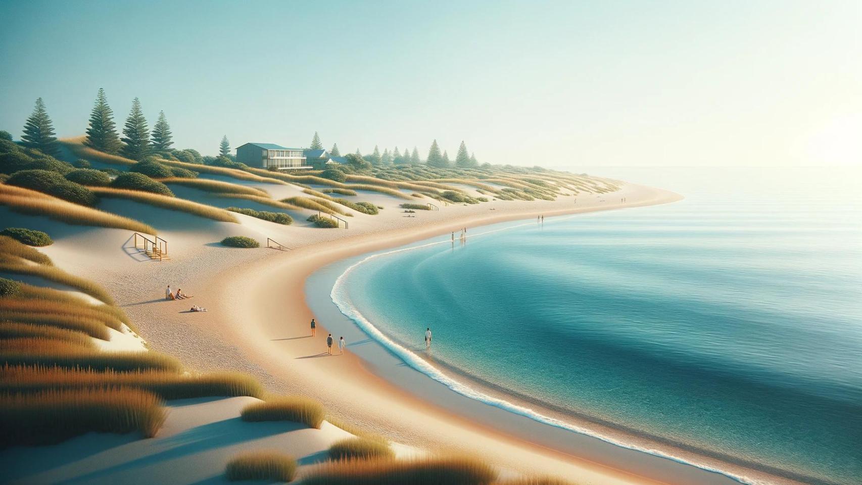 Imagen de una playa generada con IA