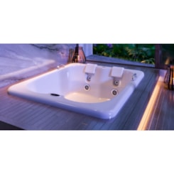 Banheira Acrílica Cetra Hidromassagem Dupla Com Aquecedor  Jacuzzi 140x120x45