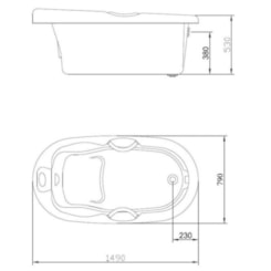 Banheira Acrílica Com Hidromassagem Acrilnew Semioval Standard Ouro Fino 1,56X0,65M 09.0514-S