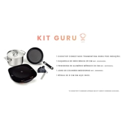 Cooktop por Indução Portátil Conectado Guru 127V + Medidores, Régua, Caçarola e Frigideira Tramontina