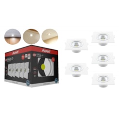 Kit 5 Spots Supimpa Quadrados 5w 6500k Emissão De Luz Branca Avant 400 Lúmens