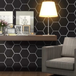 Revestimento Hexagonal Para Fachada Connect Black Ceral