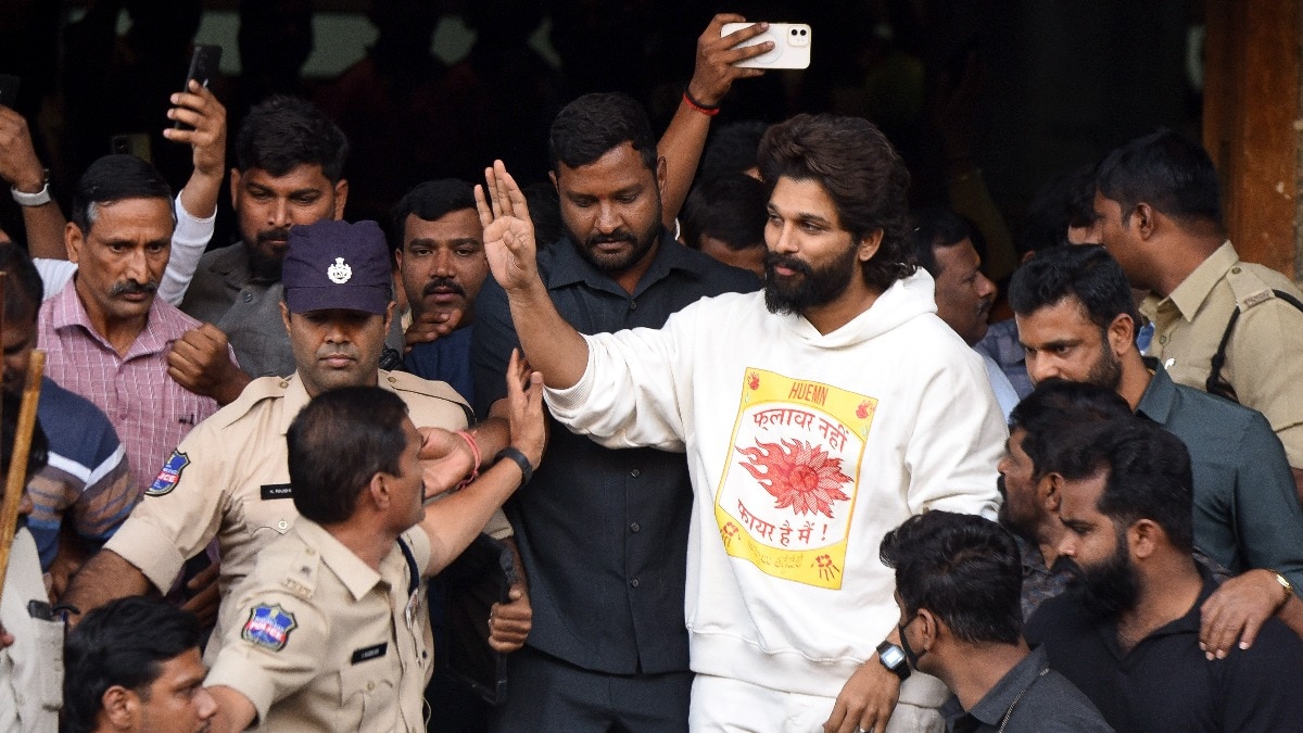 Allu Arjun leaves hospital after medical check up after arrest on Friday. (Photo: PTI)