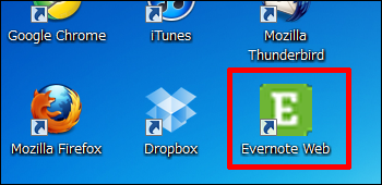 Evernotへのショートカット