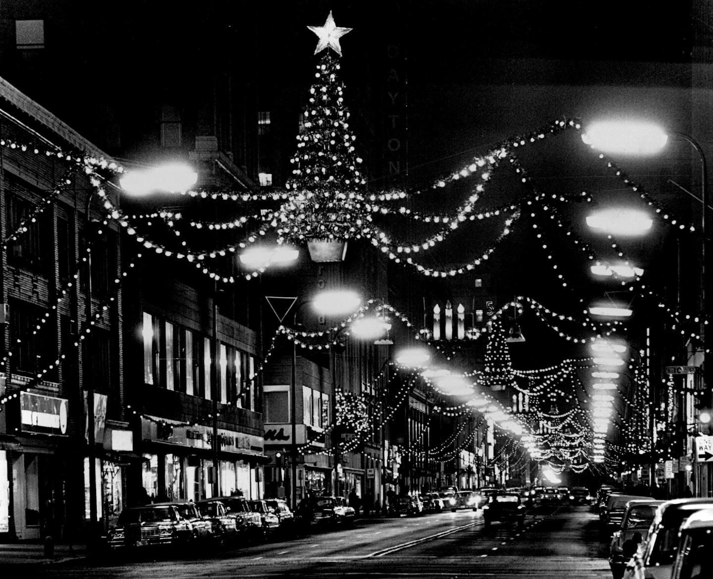 1964: Christmas lights and decorations along Nicollet Ave. (Jack Gillis, Star Tribune) ORG XMIT: MIN2017012703320119