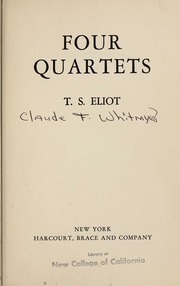 Cover of edition fourquartets00eliorich