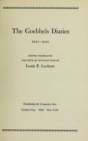 Cover of edition goebbelsdiaries100loch