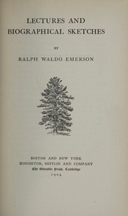 Cover of edition lecturesbiograph00emer_1