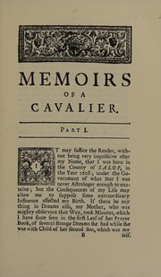 Cover of edition memoirsofcavalie0000defo_u6i9