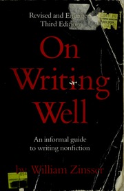 Cover of edition onwritingwellcla00zins_1