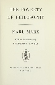 Cover of edition povertyofphiloso0000marx
