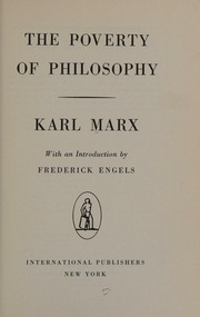 Cover of edition povertyofphiloso0000marx_e6u5