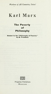 Cover of edition povertyofphiloso00marx