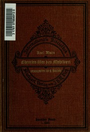 Cover of edition pt1theorienberd02marx