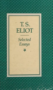 Cover of edition selectedessays0000elio_j0s9