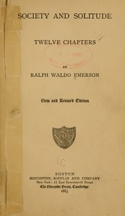 Cover of edition societysolitudet00emer