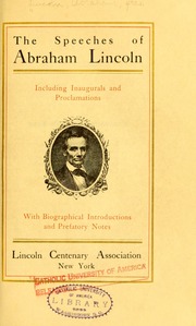 Cover of edition speeches00linc