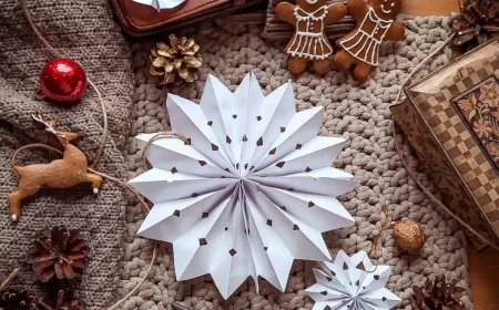 schneeflocken aus papier selber machen diy weihanchtsbaumschmuck