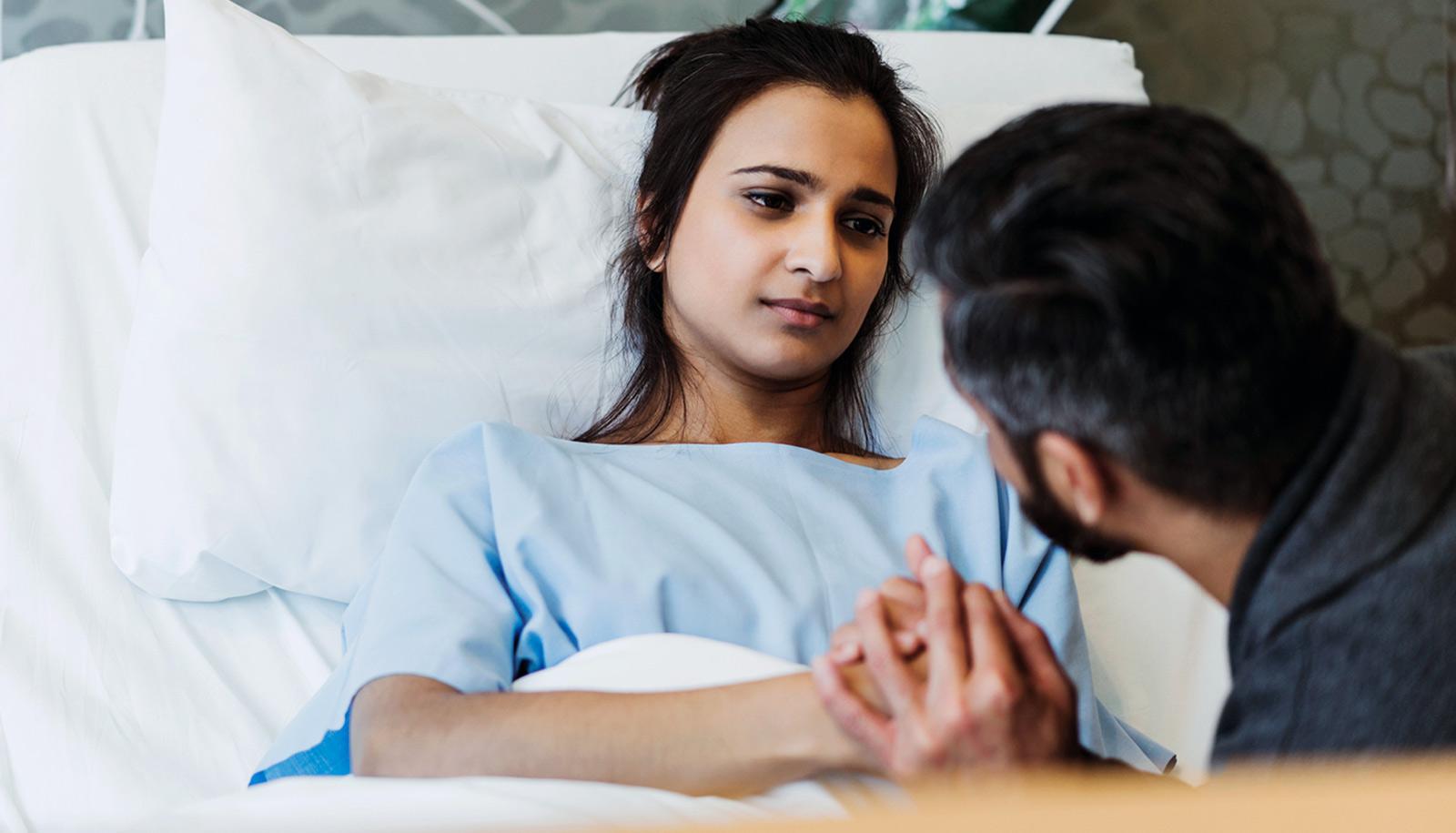 South Asian hospital patient and visitor