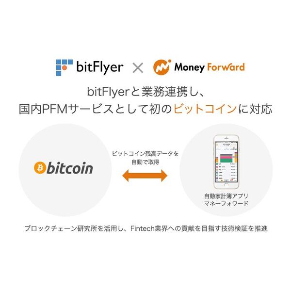 国内初！　マネーフォワードが仮想通貨「ビットコイン」に対応