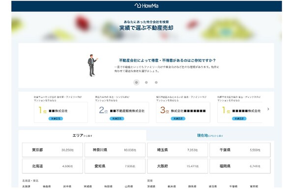 コラビット、全国の不動産会社のデータベースからマンションの売却時に物件の特徴に合う不動産会社を推奨する機能を追加