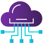 Icon of a cloud infrastructure.