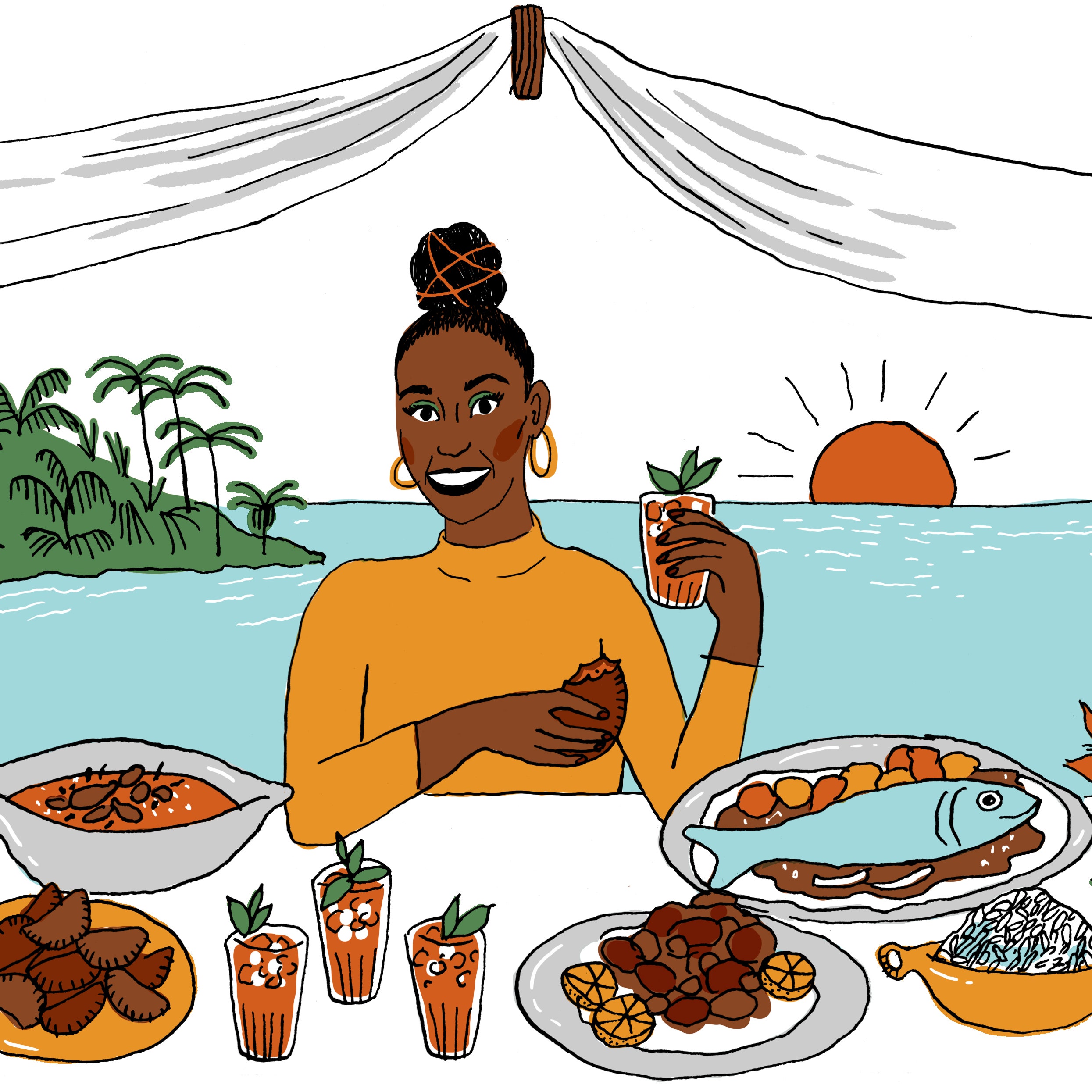 Issa Rae’s Dream Dinner Party Is a Beachside Senegalese Feast