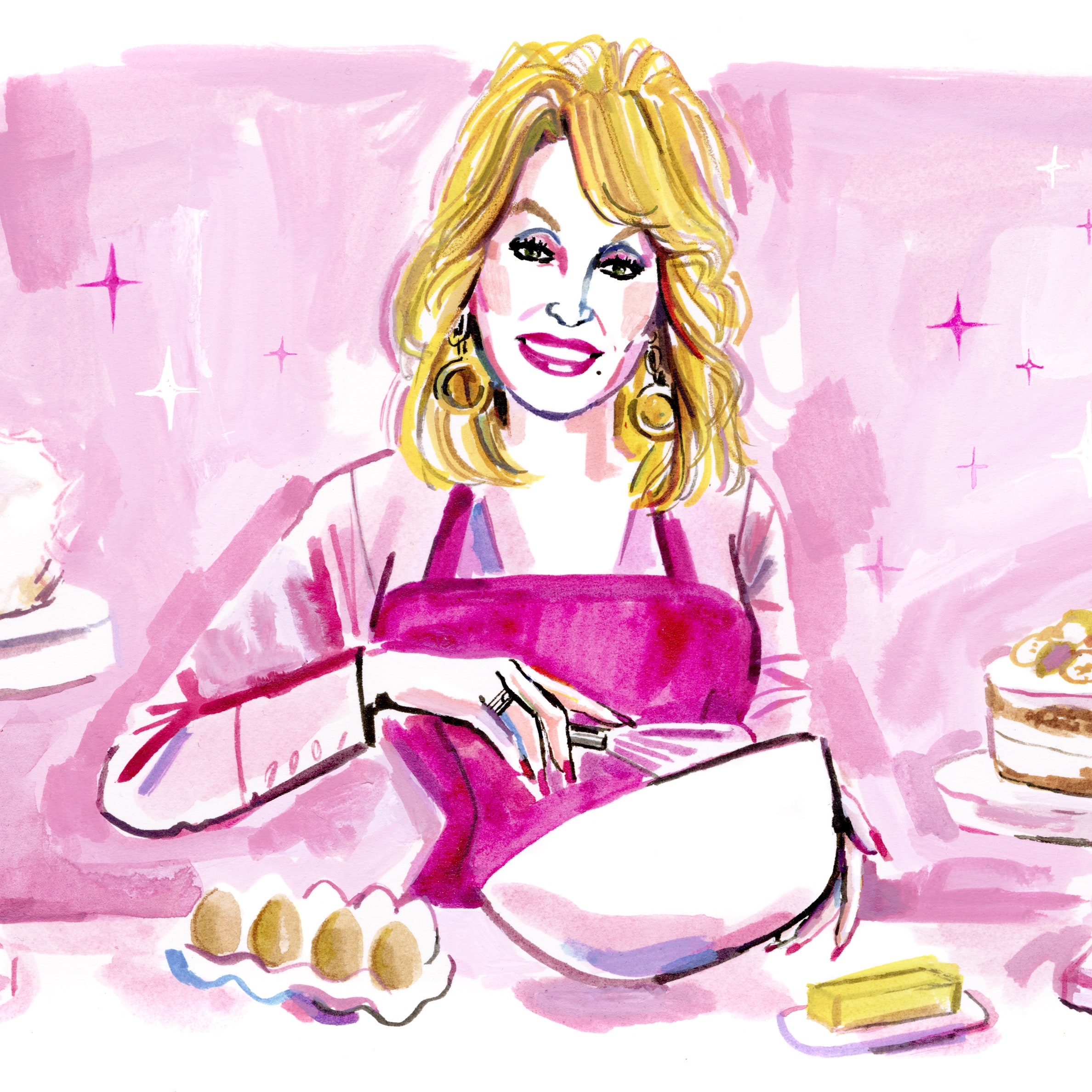 Dolly Parton’s Dream Dinner Party Has Lots of Cake