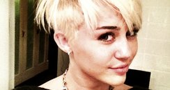 Miley Cyrus blond shaved hair