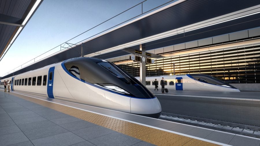 Early visualisation of an HS2 train.