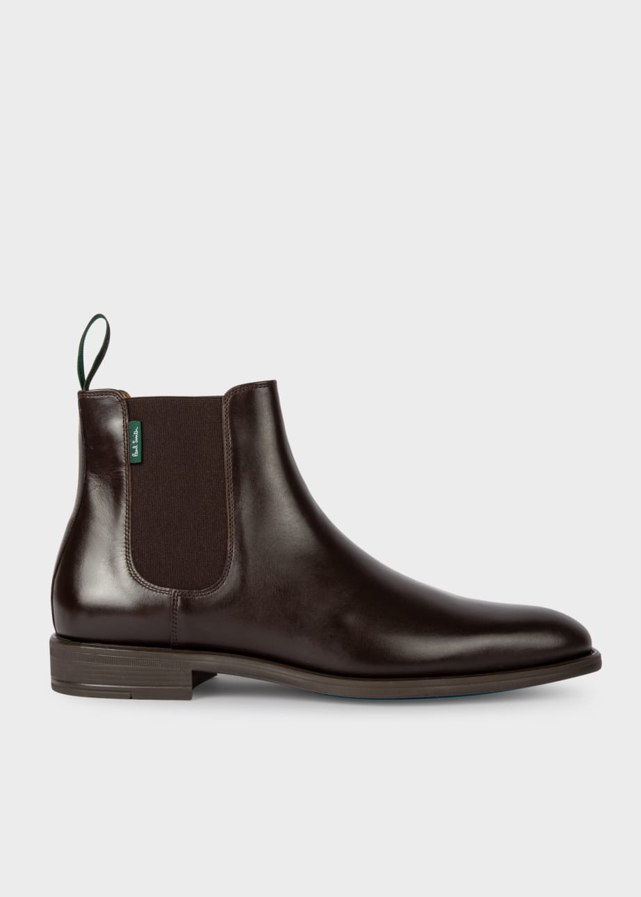 Detail View - Brown Leather 'Cedric' Boots Paul Smith